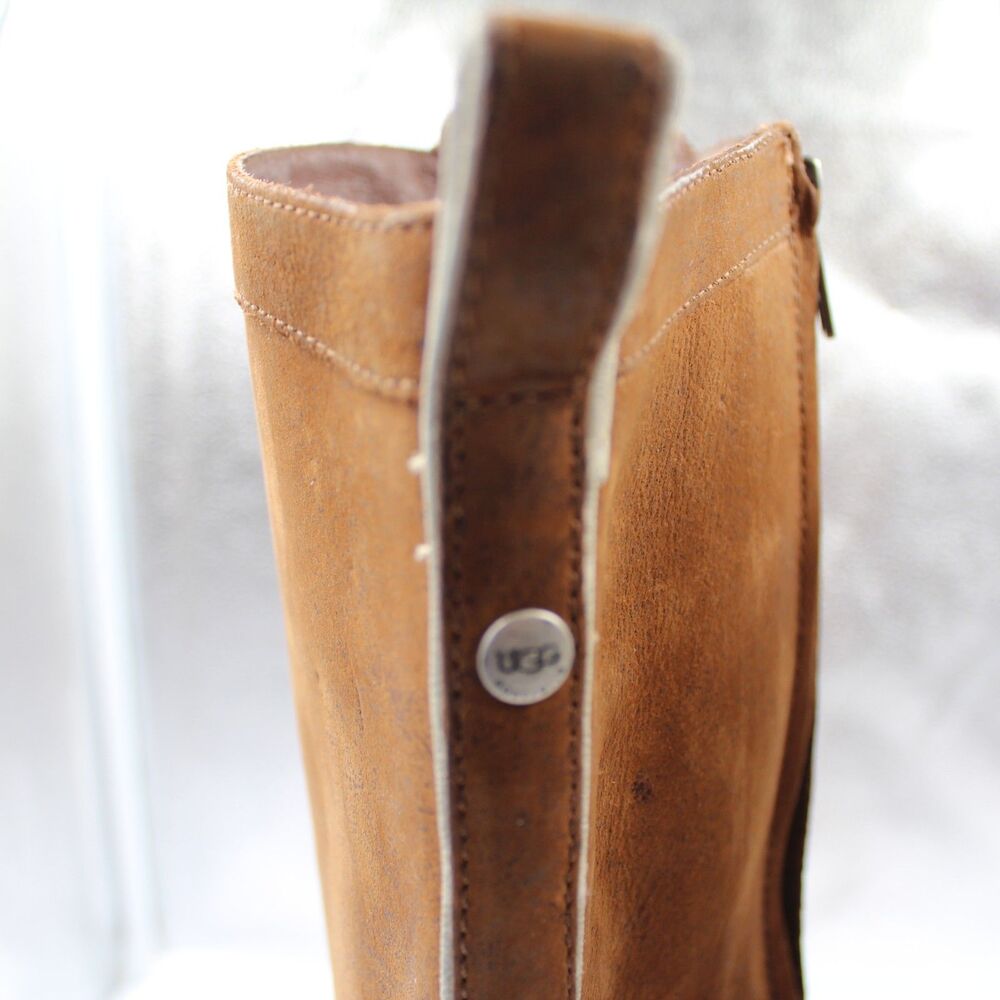 UGG Camille 5488 Women Size 8 Knee High Boots Leather Suede Lace Up Side Zip GUC - Picture 5 of 9
